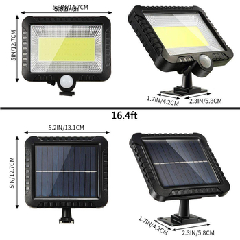 56 LED solarni podijeljeni zidni svjetiljak s senzorom pokreta, vanjska COB svjetiljka za dvorište i vrt, vodootporna