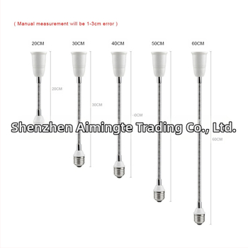 E27 pasukamas lempos laikiklis su žarnos išplėtimo laidu, PC ugniai atsparus korpusas, 85-265V, 2A