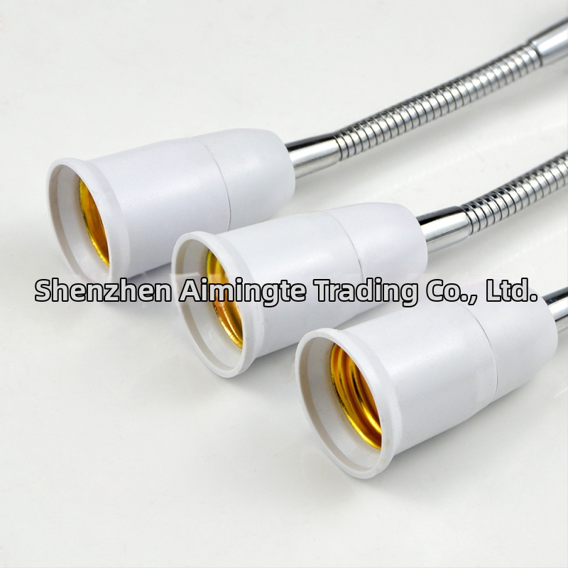 Е27 въртящ се държател за лампа с маркуч за удължение, PC огнеупорен корпус, 85-265V, 2A