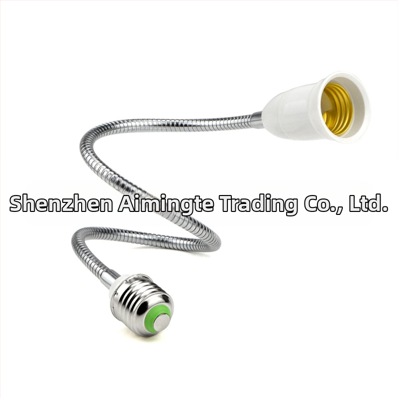 Е27 въртящ се държател за лампа с маркуч за удължение, PC огнеупорен корпус, 85-265V, 2A