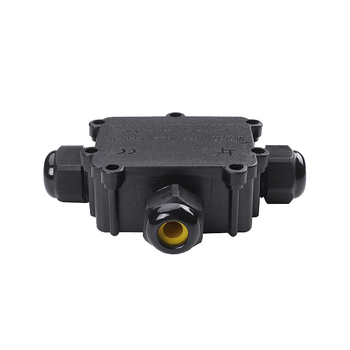 Cutie de branșare impermeabilă în formă de T pentru iluminat exterior – rezistentă la flăcări, din plastic, 0,5-4,0 mm²