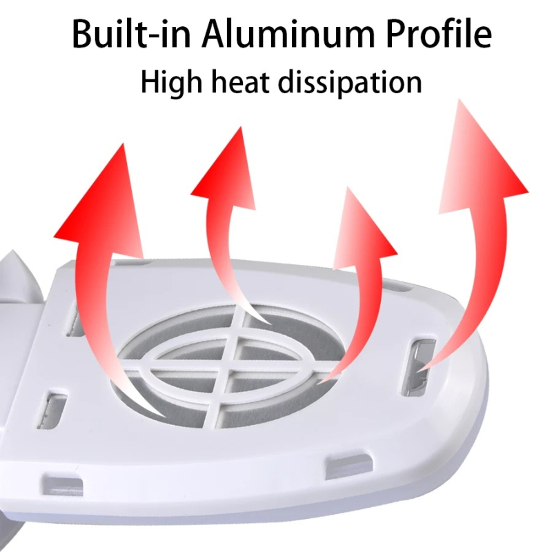 Μίνι πτυσσόμενος λαμπτήρας LED με τηλεχειριστήριο, τετράφυλλος σχεδιασμός, βύσμα E27, ABS σώμα + PC σκιά, είσοδος 85-265V, κατάλληλο για οικία/ξενοδοχείο/αποθήκη/εργαστήριο/γκαράζ
