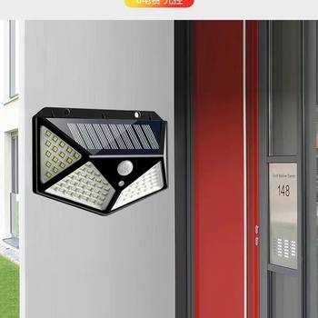 Соларна LED стенна лампа с детектор за движение, 100 LED, IP65, 30W, модел SD-102