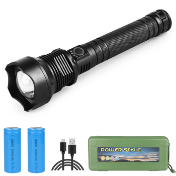 Φακός LED με ρυθμιζόμενο ζουμ και USB φόρτιση – ABS σώμα; 5W LED; 2200mAh μπαταρία