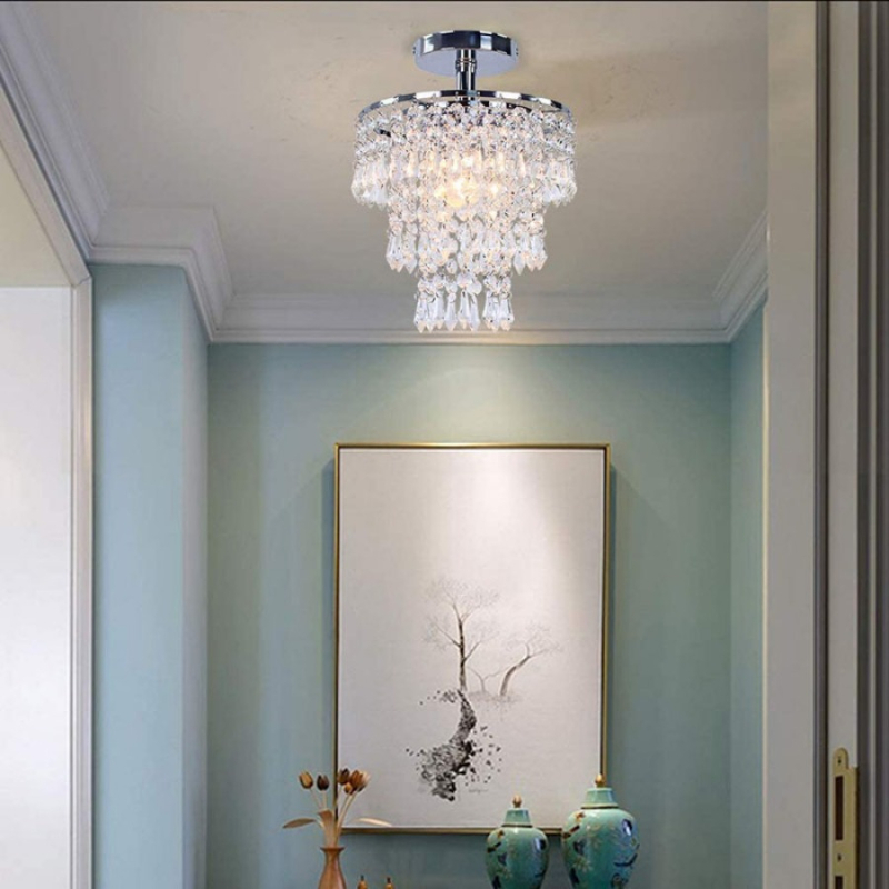 Κρύσταλλο οροφής LED φως με σιδερένιο σώμα, μοντέρνο μινιμαλιστικό, 110–240V, κατάλληλο για 10–15 τ.μ.