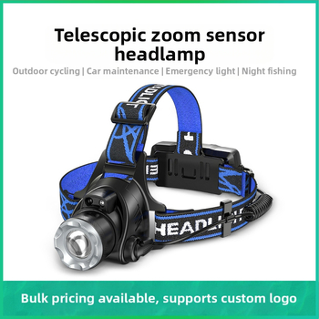 LED čelna lampica za kampiranje od aluminijske legure, baterija 4800mAh, snaga 10W, ručno pokretanje, domet 200–500 m