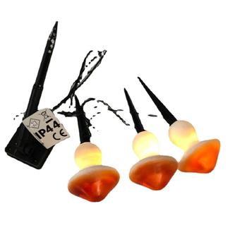 Ηλιακό φως εδάφους με μανιτάρι — λαμπτήρας από ρητίνη, IP44 αδιάβροχο, 0.06W, αυτονομία 6–12 ώρες