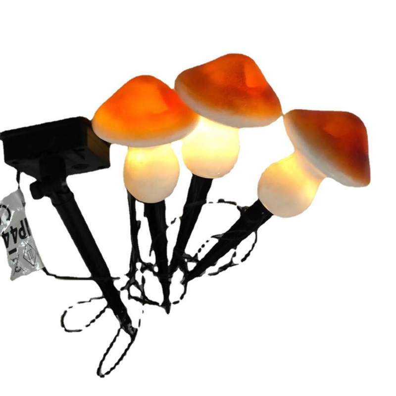 Ηλιακό φως εδάφους με μανιτάρι — λαμπτήρας από ρητίνη, IP44 αδιάβροχο, 0.06W, αυτονομία 6–12 ώρες