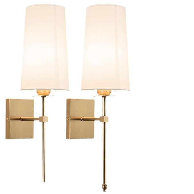 GELEI sienas LED lampu ar auduma abažūru un dzelzs korpusu