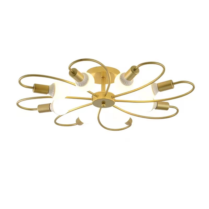 Φωτιστικό οροφής, σκανδιναβικού στυλ σιδερένιο πολυέλαιο (LED πηγή φωτισμού, 6 φώτα, μοντέλο XD651, 220V, γυάλινος θόλος)