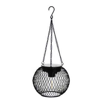 Napelemes vasrácsos lámpa kültéren, vízálló, tungsten filament izzó, IPX4, 5 lumen, 1.2 V, 6–12 h működés, DD1 modell