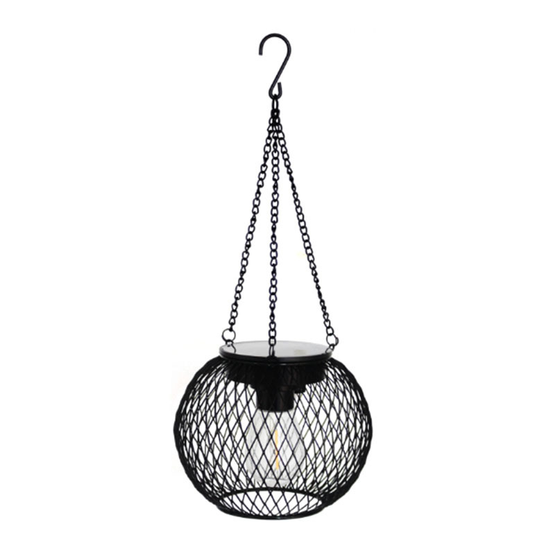 Napelemes vasrácsos lámpa kültéren, vízálló, tungsten filament izzó, IPX4, 5 lumen, 1.2 V, 6–12 h működés, DD1 modell