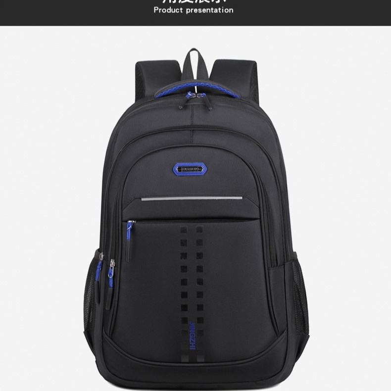 Uniszex laptop hátizsák bővíthető kialakítással, Oxford anyagból, geometrikus mintázat, poliészter bélés