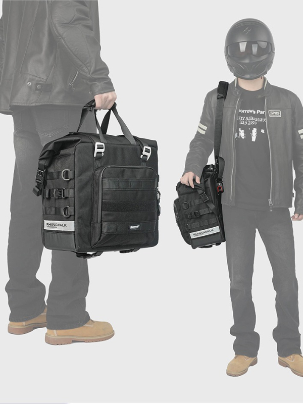 Rhinowalk 25L greito išėmimo motociklo šoninė dėžė su palaikymo plokšte (MTR2050), poliesteris