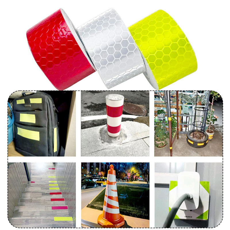 3 db visszaverő figyelmeztető matrica – öntapadós, testreszabható, minta a képen látható, autók és kerékpárok számára