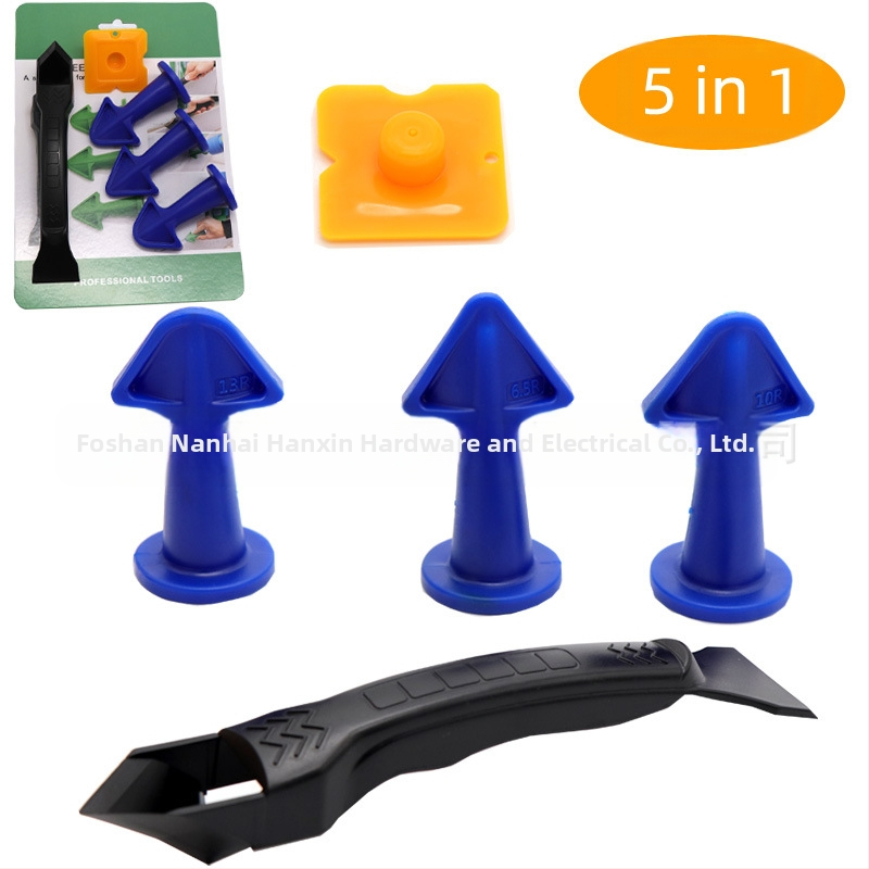 Σετ εργαλείων ομορφιάς για ράψιμο, πενταμελές, πλαστικό, με σκραπέρ με πολλαπλές γωνίες, αιχμηρό ακροφύσιο и σπάτουλα κόλλας