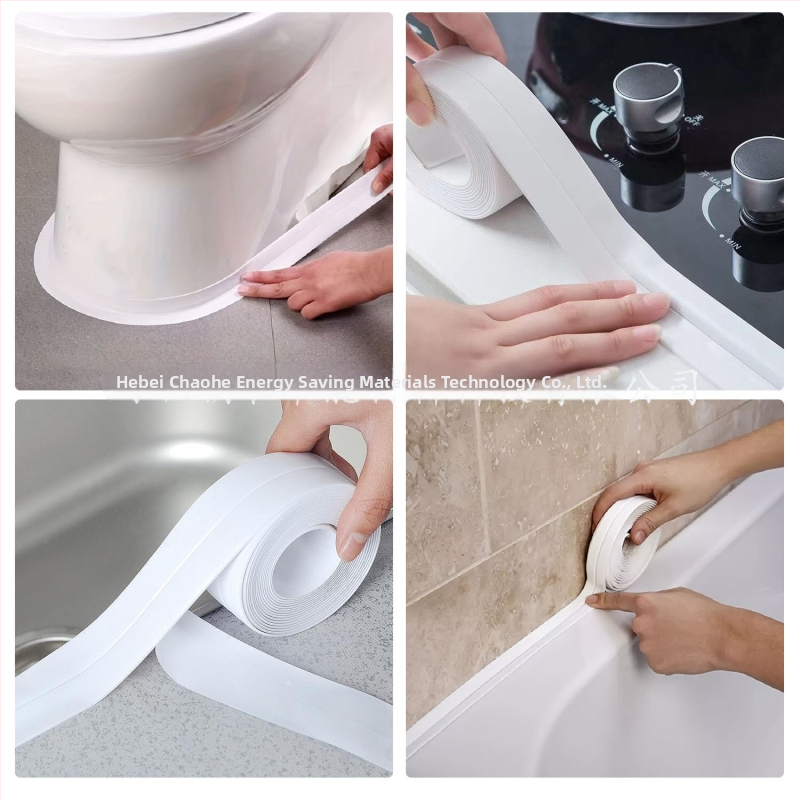 PVC самозалепваща лента за кухненски и баня фуги, водоустойчива и против мухъл, модерен стил