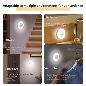 Νυχτερινό φως USB επιτραπέζιο λαμπτήρα με ενσωματωμένη μπαταρία, LED προστασίας ματιών, διακόπτης αφής, PVC σκιά, κυκλικό μοντέρνο σχέδιο