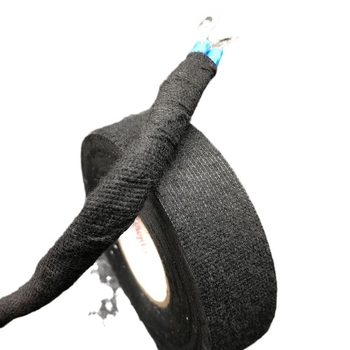 Μαύρη φλανελ ταινία από ύφασμα 19mm × 25m (Υλικό μόνωσης: 0)