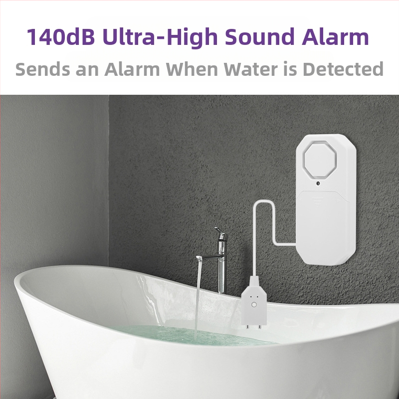 Детектор за ниво на водата с аларма WS-02, монтажен тип, безжична комуникация, аларма на място, работа на 3V