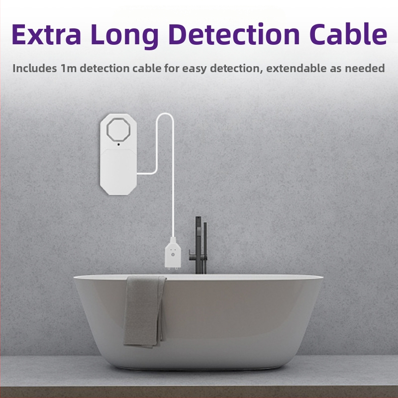 Детектор за ниво на водата с аларма WS-02, монтажен тип, безжична комуникация, аларма на място, работа на 3V
