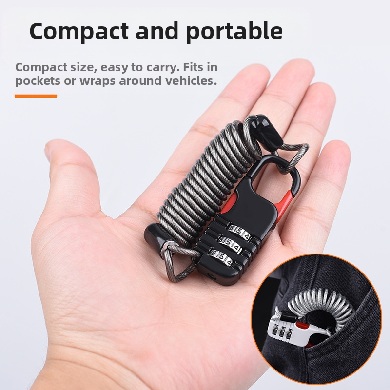 Μηχανική κλειδαριά κατά της κλοπής για κράνος και καλάθι ποδηλάτου, μοντέλο 985, πάχος ράβδου 2.5, καθολικό στυλ