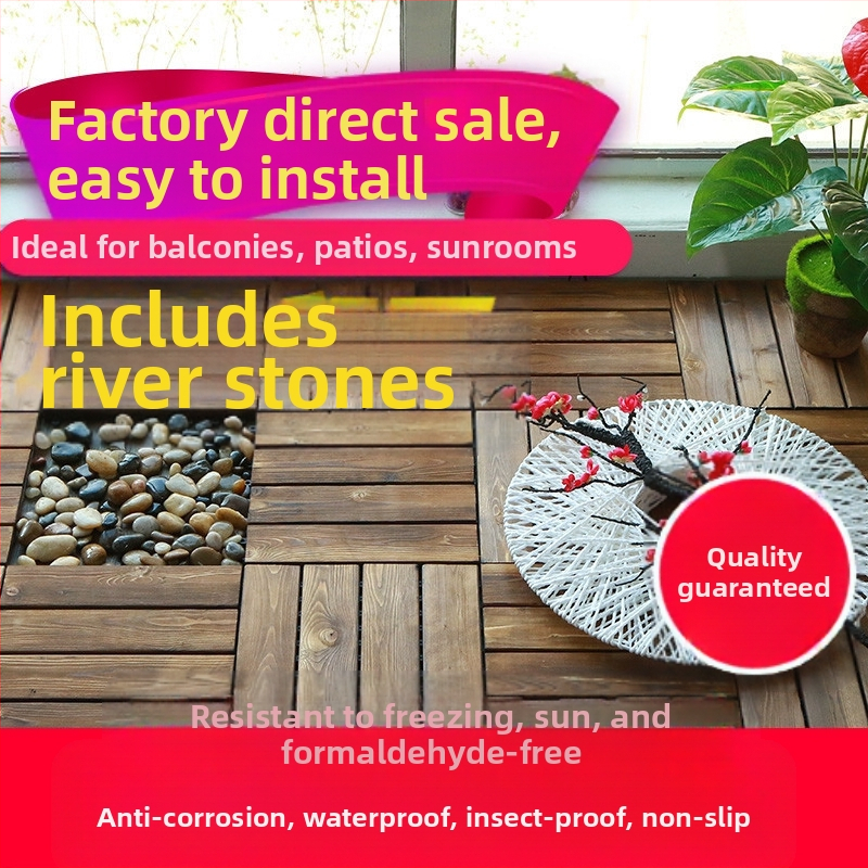 Карбонизирана борова дървена настилка, високо качество, пасторален стил