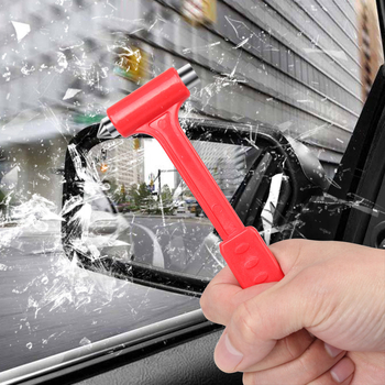 Automašīnas loga drošības āmurs, divu funkciju dizains ar konusveida galvu, metāls un plastmasa, svars 100 g