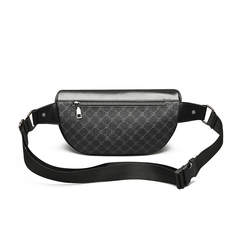 Мъжка чанта за гърдите с много отделения, голям капацитет, PVC материал, водоустойчива, каре шарка