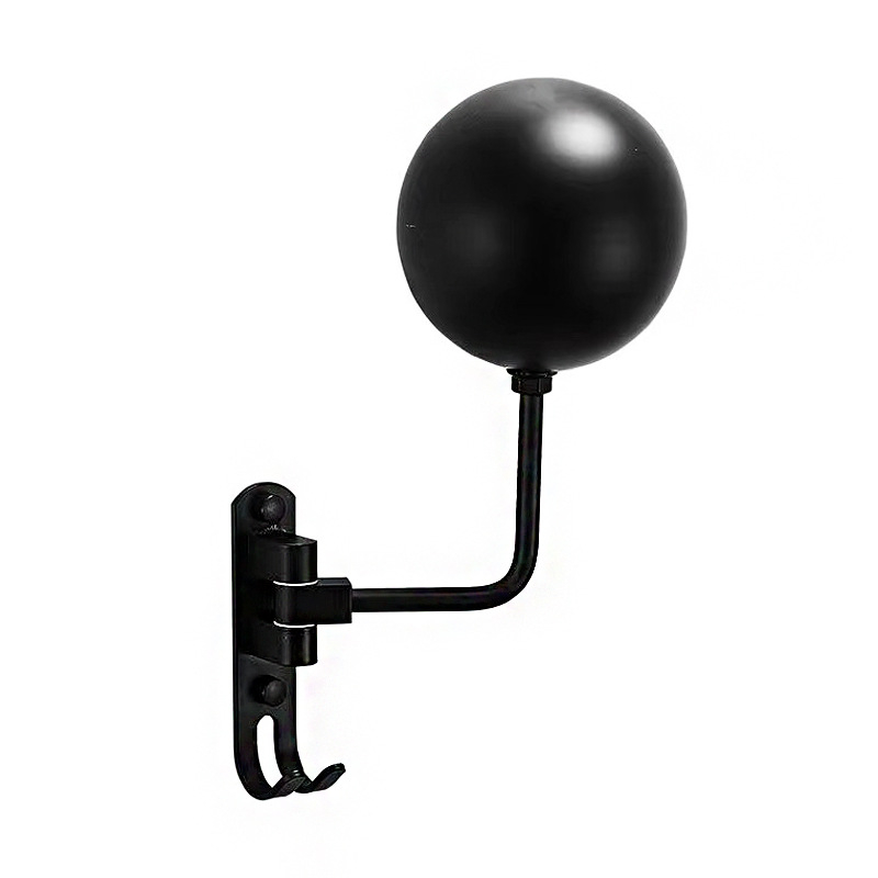 Стенно монтиран държач за мотоциклетни каски — мултифункционален въртящ се държач, алуминиево тяло, съвместим с различни каски, за съхранение в дневната