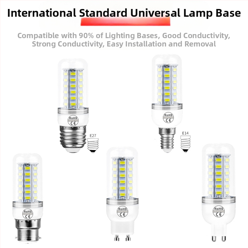 LED царевична лампа E27, 5730 чипове, 24–72 светодиода, 220V, 3000K, 360° лъч