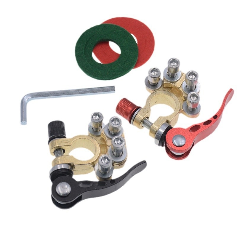 Autóakkumulátor-klemmus – többnyílású vezetékcsipesz, modell Battery pile head, márka Battery clamp multi-hole wiring battery clamp, általános modellekhez illeszkedik; kompatibilis: egyebek