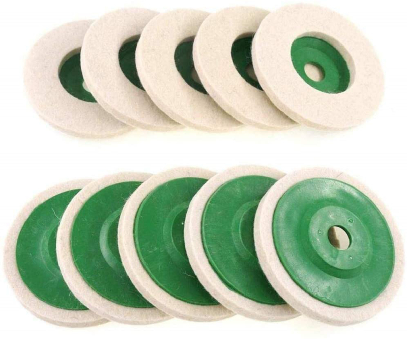 Leņķa slīpmašīnas vilnas pulēšanas paliktņu komplekts, 10 gb, Fast Leopard, iekšējais diametrs 16 mm, svars 0,28 kg