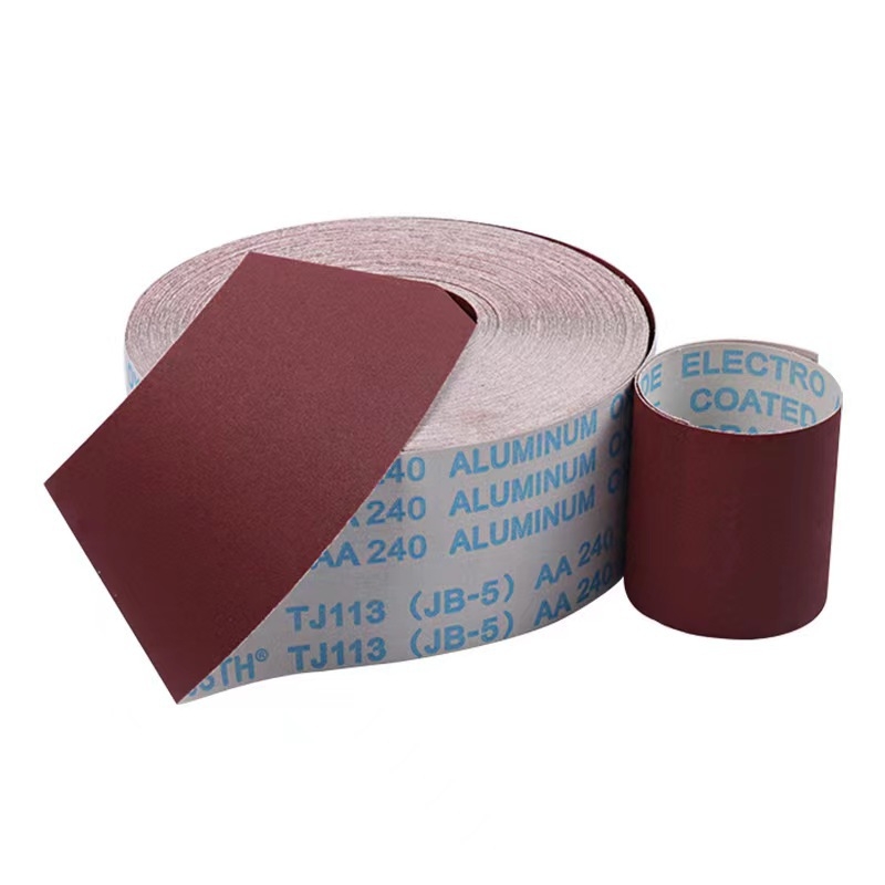 Šlifavimo popieriaus ritinėlis su tekstiliniu pagrindu, skirtas medienai, baldams ir stiklo poliravimui