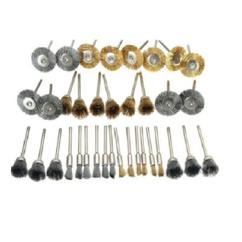 Σετ 36 βούρτσες από χαλκό σύρμα και μεταλλικό σύρμα για ξυλογλυπτική και γυάλισμα καρυδιού, με κεφαλές τύπου μπολ και Τ-σχήματος
