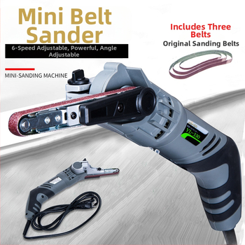 Преносим шлайф с абразивна лента – захранване чрез щепсел, 220 V, тегло 1,9 кг, дължина на кабела 2,2 м, за домашно декориране.