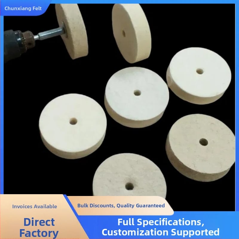 Plakana vilnas filca ritenis, augsta blīvuma, abrazīvs no tīras vilnas, cietība pēc pasūtījuma, spoguļu pulēšanai