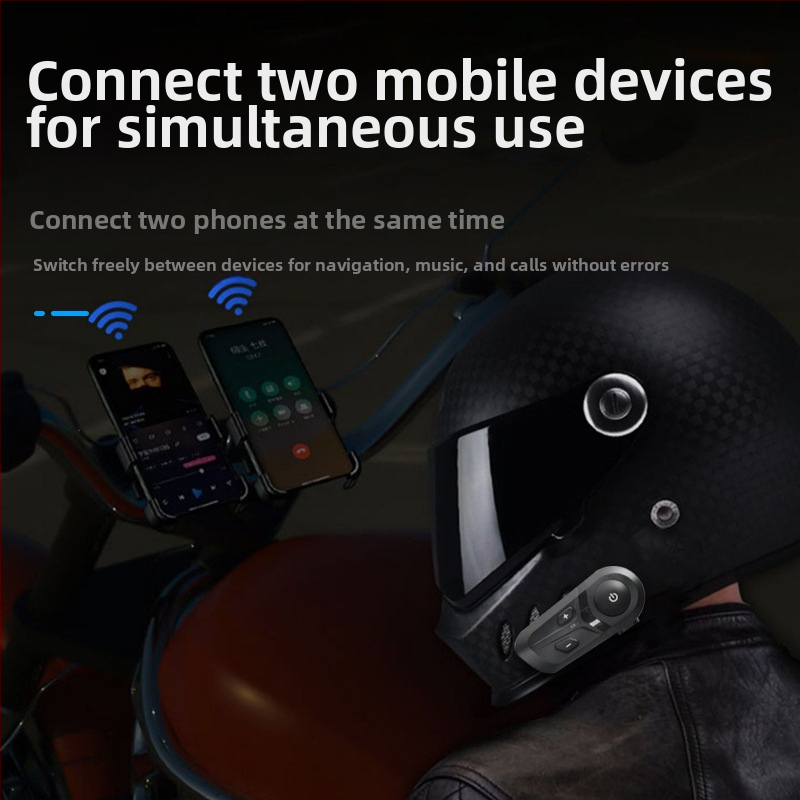 L1 Bluetooth слушалка за каска за мотоциклет – каска-интерком, водоустойчива и прахоустойчива, моно едноухална, обхват 100 м, 32 ч работа, поддържа обаждания и музика