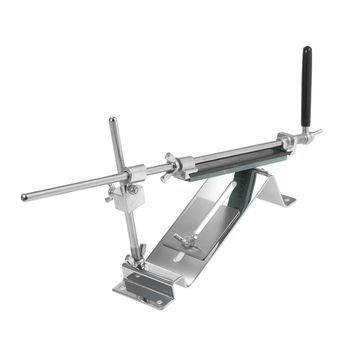 Kryžinis nerūdijančio plieno peilių galandimo įrankis, patobulintas fiksuoto kampo dizainas, profesionaliam virtuvės naudojimui, su 4 galandimo akmenimis, deimantiniai abrazyvai