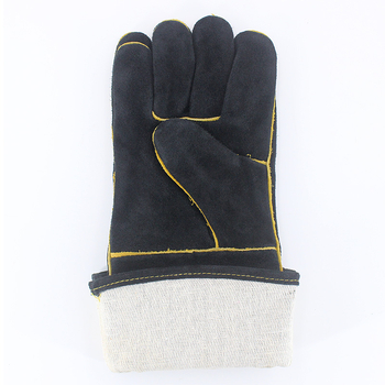 Karvių odos suvirinimo pirštinės - dviejų sluoksnių oda, megztas įdėklas, Aukštos temperatūros atsparumas, Pjovimo apsauga, Skirtos elektros suvirinimui