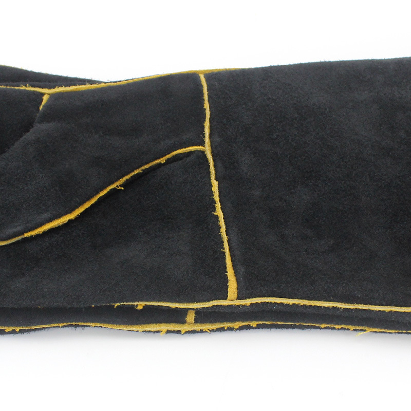 Karvių odos suvirinimo pirštinės - dviejų sluoksnių oda, megztas įdėklas, Aukštos temperatūros atsparumas, Pjovimo apsauga, Skirtos elektros suvirinimui