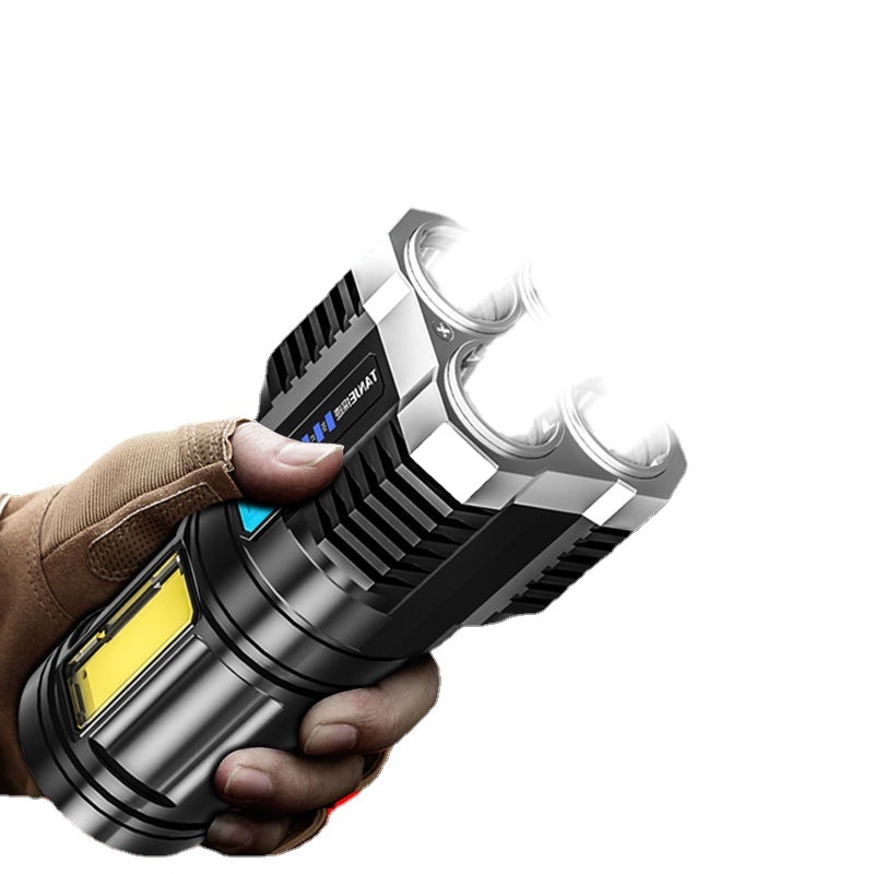 Újratölthető LED elemlámpa – erős fény, 20W; akkumulátor 2400 mAh; fényforrás LED + izzó; töltő mellékelve; hatótáv 100–200 m