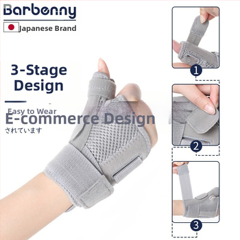 Протектор за китка с плоча за фрактура на сухожилната обвивка и защита за палец, от мрежест плат и композитен SBR, за възрастни, за рехабилитация