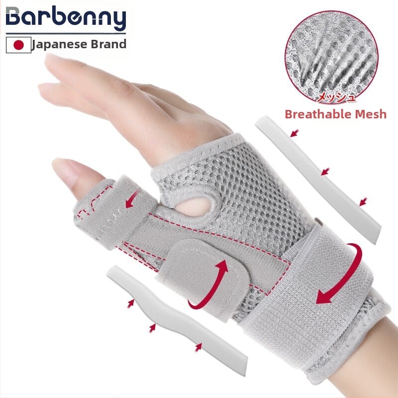 Протектор за китка с плоча за фрактура на сухожилната обвивка и защита за палец, от мрежест плат и композитен SBR, за възрастни, за рехабилитация