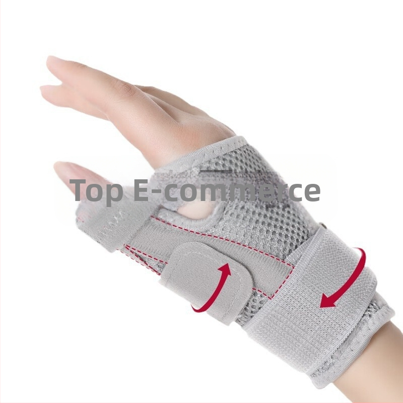 Протектор за китка с плоча за фрактура на сухожилната обвивка и защита за палец, от мрежест плат и композитен SBR, за възрастни, за рехабилитация