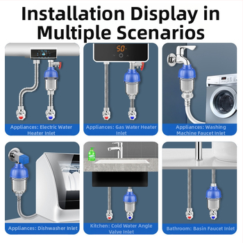 Nerūdijančio plieno išankstinis filtras vandeniui, mažas filtras, išankstinė filtracija, šalina kalcio nuosėdas, rūdą ir nuosėdas