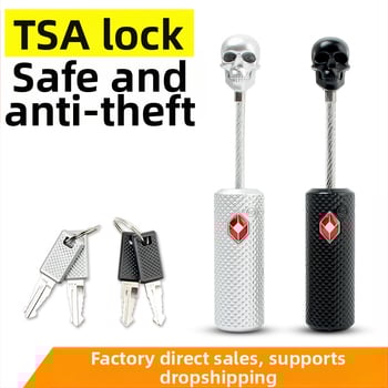 Yif TSA 13226 заключване за багаж със дизайн на череп – цинкова сплав, заключване с код, против кражба