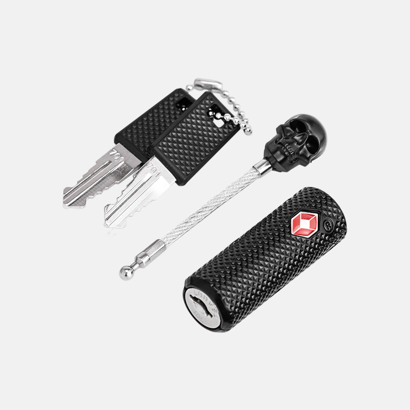 Yif TSA 13226 bagažinės užraktas kaukolės dizainu – cinko lydinys, kodinis užraktas, apsauga nuo vagystės