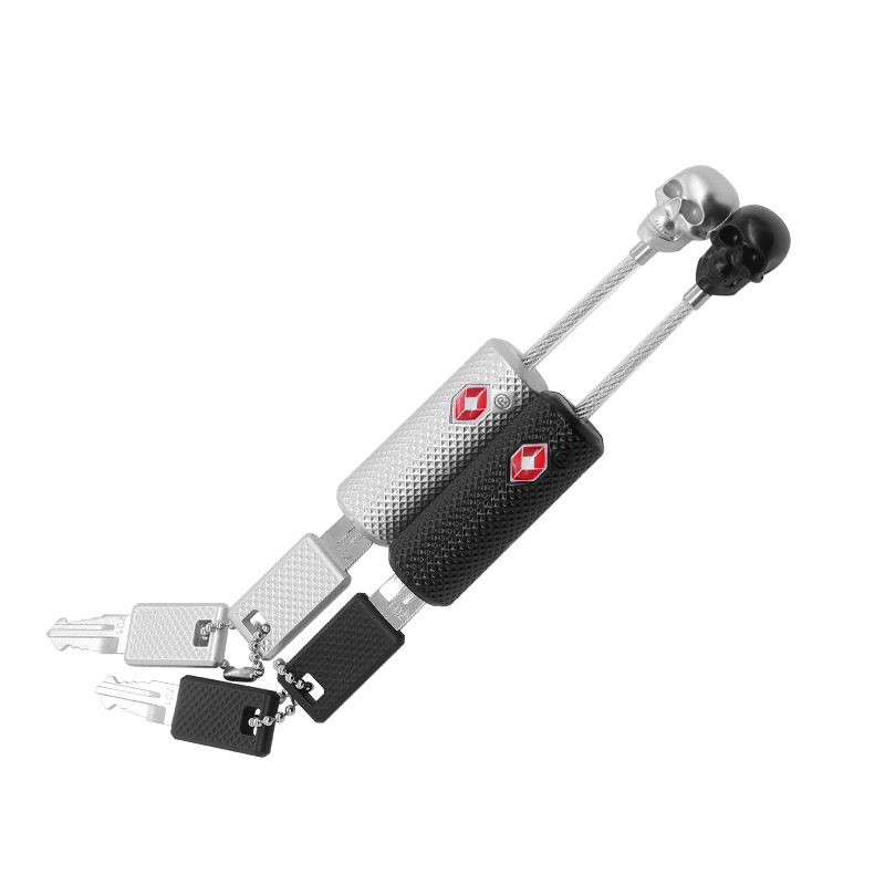 Yif TSA 13226 bagažinės užraktas kaukolės dizainu – cinko lydinys, kodinis užraktas, apsauga nuo vagystės