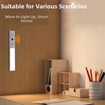 Υπερλεπτό φως ντουλαπιού με τετράγωνο σχεδιασμό, νυχτερινό φως, διακόπτης επαγωγής, τροφοδοσία από πρίζα, περίβλημα από αεροπορικό αλουμίνιο